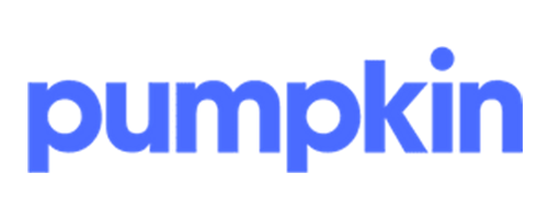 The word "pumpkin" in lowercase blue text on a white background.